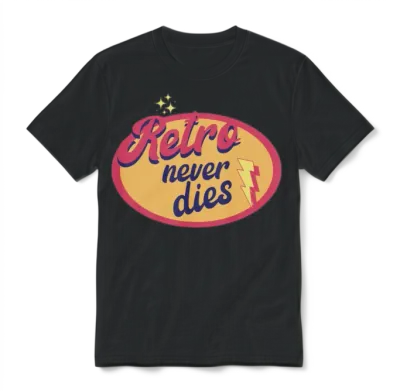 Retro Never Dies Unisex T-Shirt - Black
