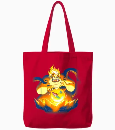 Disney the Little Mermaid Urselas Bubble Graphic T-Shirt, Black, S Tote Bags - Red