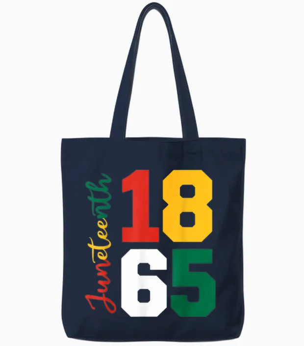 Juneteenth Shirts Women Men African American Juneteenth 1865 Tote Bags in Navy