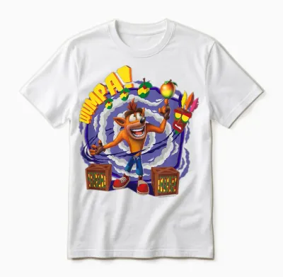 Crash Bandicoot Wumpa! Smoke Swirl Background Shot Unisex T-Shirt - White