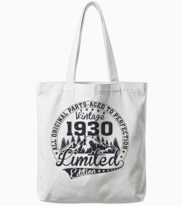 Vintage 1930 Birthday Retro Tote Bags - White