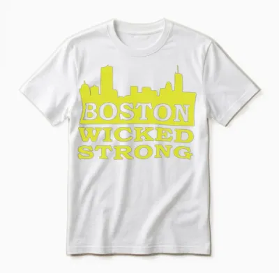 Boston Wicked Strong Marathon Boston Marathon Bost Unisex T-Shirt - White