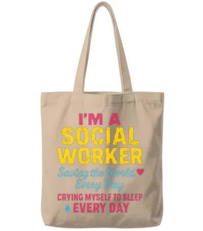 Social Worker – Saving & Crying Tote Bags - Natural