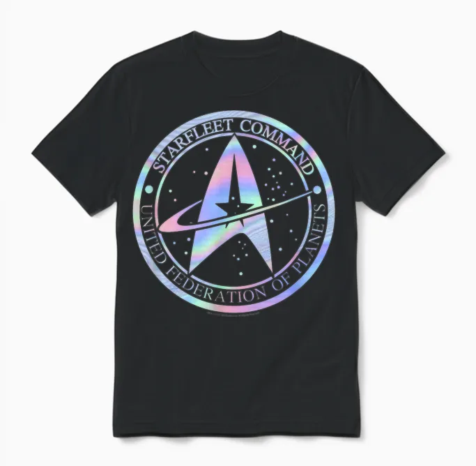 Star Trek Starfleet Command Hologram Fill Unisex T-Shirt in Black