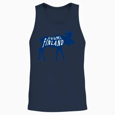 Suomi Finland Moose Unisex Tank Top - Navy
