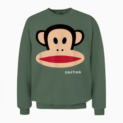 Paul Frank Julius Big Face Unisex Sweatshirt - Military Green
