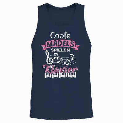 Coole Mädels Spielen Klavier Unisex Tank Top - Navy