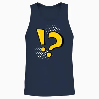 Exclamation Mark Question Mark Unisex Tank Top - Navy