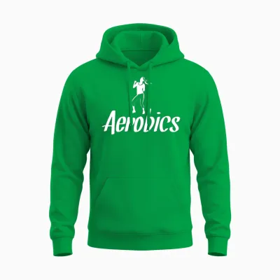 Aerobics Lettering Aerobic Workout Retro Unisex Hoodie - Irish Green