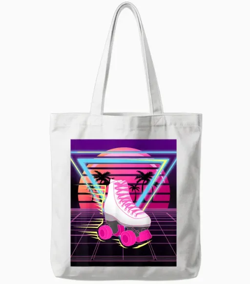 80s Steam Background - T-Shirt Skates Costume Gift, Black Tote Bags - White