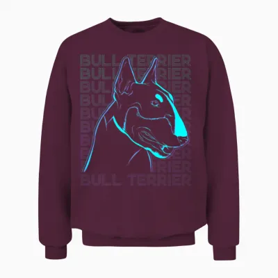 Bull Terrier Dog Retro Unisex Sweatshirt - Maroon