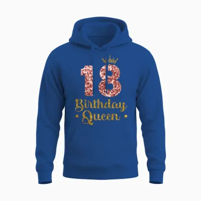 Ladies 18th Queen Birthday 18 Years 18 T-Shirt, Black Unisex Hoodie - Royal