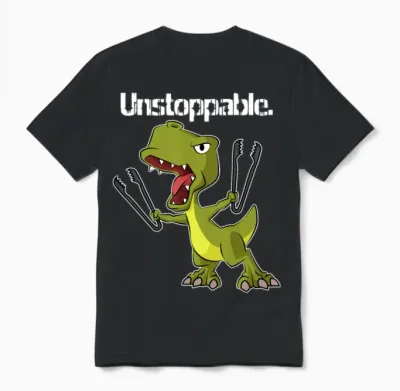 T-Rex Unstoppable Unisex T-Shirt - Black