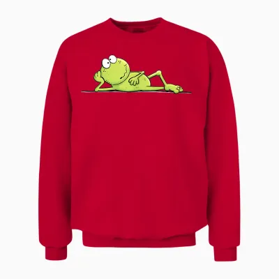 Relax Frosch Handgemaltes Lustiges Frosch Motiv Fun Unisex Sweatshirt - Red