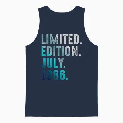 édition Limitée Juillet 1986 Retro Vintage 1986 Unisex Tank Top - Navy