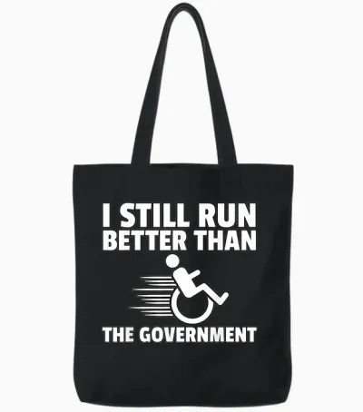 Wheelchair Disability Gift Funny Handicap T-Shirt Small Tote Bags - Black
