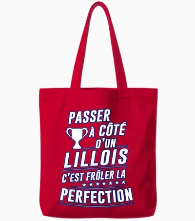 Lille Champion De France Supporter Lillois Football T-Shirt, Red Tote Bags - Red