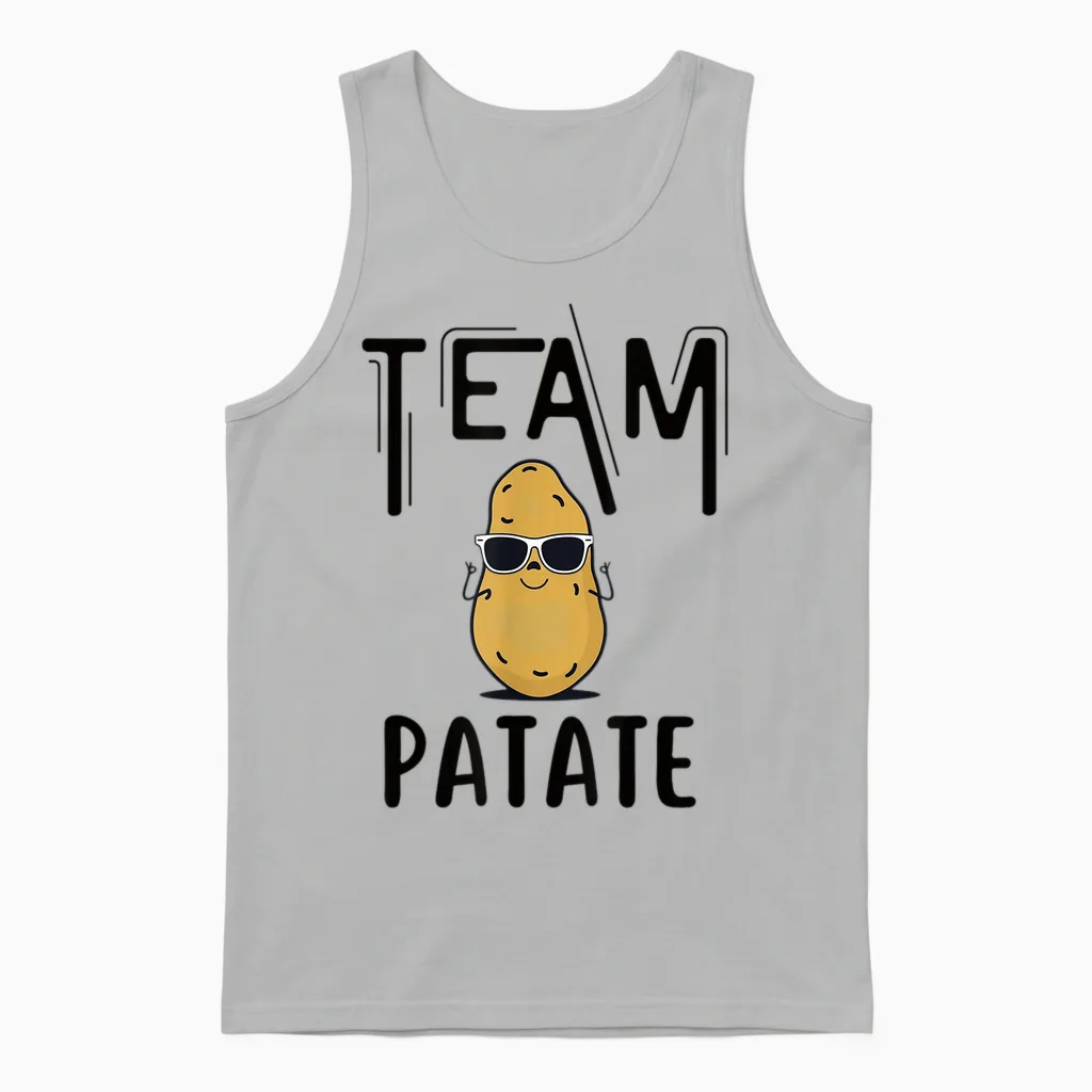 Team Potato Funny Gift Cute Fast Food Humor Fries T-Shirt, Grey, S Unisex Tank Top in Ash