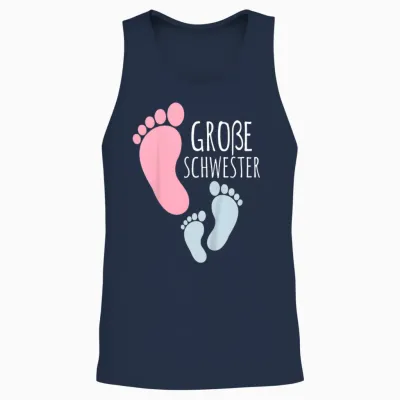 Kinder Große Schwester Kleiner Bruder Fußabdrücke Große Schwester Unisex Tank Top - Navy