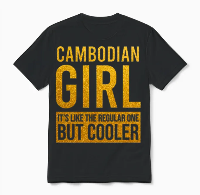 Cambodian Girl Funny Unisex T-Shirt in Black