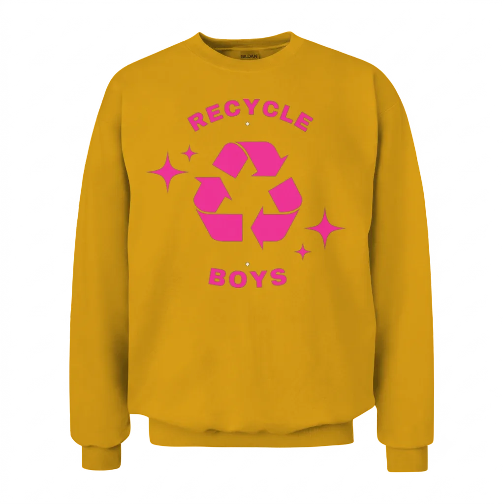 Recycle Boys Y2k Aesthetic Unisex Sweatshirt - Gold