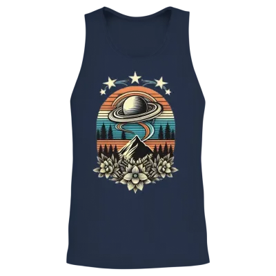 Hilltop Retro Ufo Unisex Tank Top - Navy