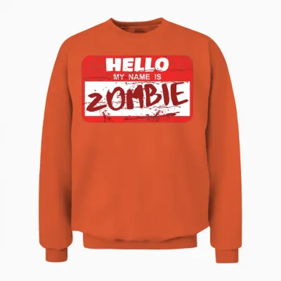 Zombie Funny Unisex Sweatshirt - Orange