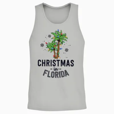 Christmas in Florida Deck the Palm Trees Family Unisex Tank Top - Ash