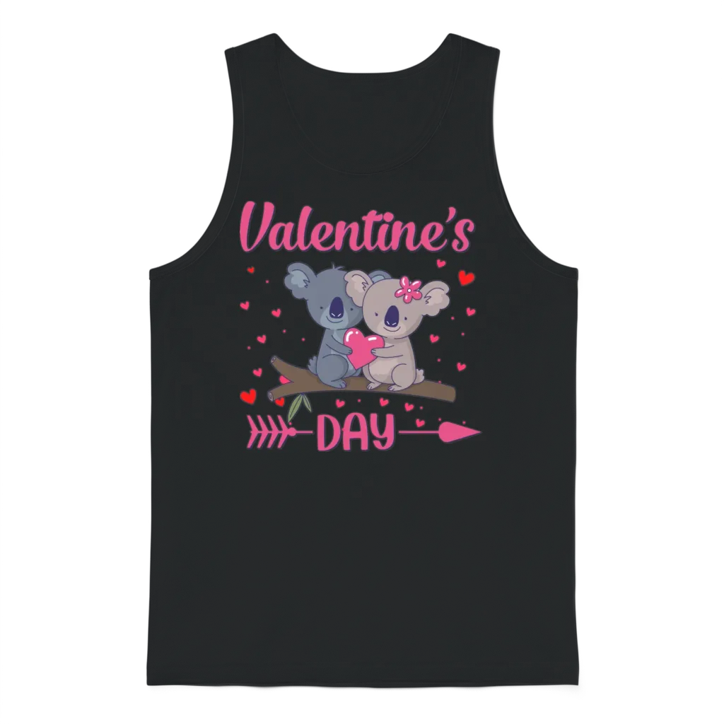 Valentine's Day Unisex Tank Top - Black