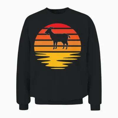 Goat Retro Unisex Sweatshirt - Black
