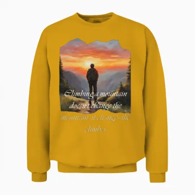 Climbing Mountain Unisex Sweatshirt - Gold