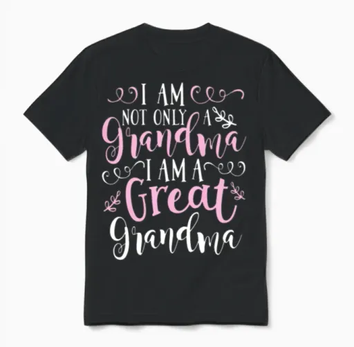 Cute Great Grandma Great Grandma Unisex T-Shirt in Black
