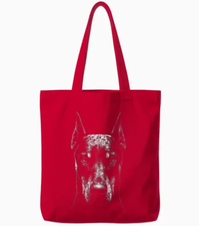 Alpha Doberman Rage – Ultra Viral Streetwear Drop Tote Bags - Red