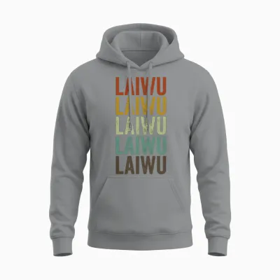 Laiwu China Retro Vintage Unisex Hoodie - Sport Grey