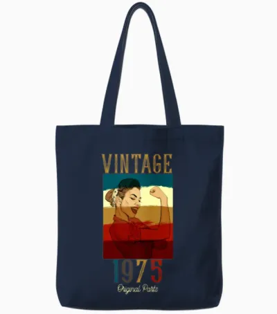 Vintage 1975 Original Parts Tote Bags - Navy