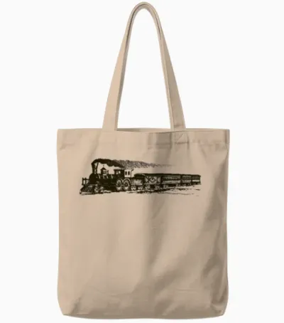 Train Tote Bags - Natural