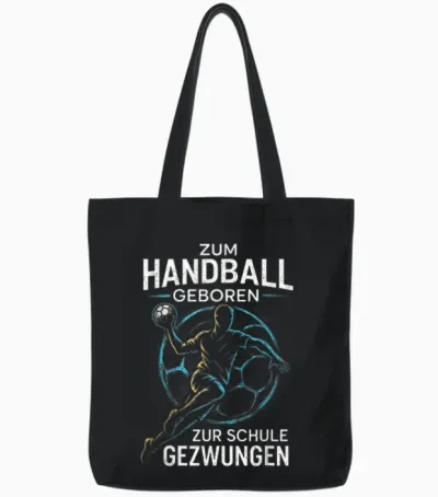 "zum Handball Geboren Zur Schule Gezwungen Tote Bags - Black