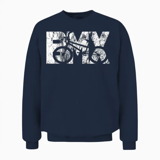 Cool Vintage Bmx Bike Fan Racing for Boys Kids Unisex Sweatshirt in Navy