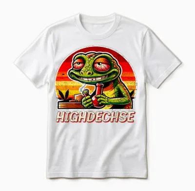 Cannabis Legalisation Kiffen Funny Lizard T-Shirt, Black Unisex T-Shirt - White