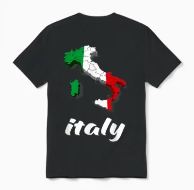 Italien Flagge Italien Liebhaber Italien Shirt Für Mädchen Italien Herren Unisex T-Shirt - Black