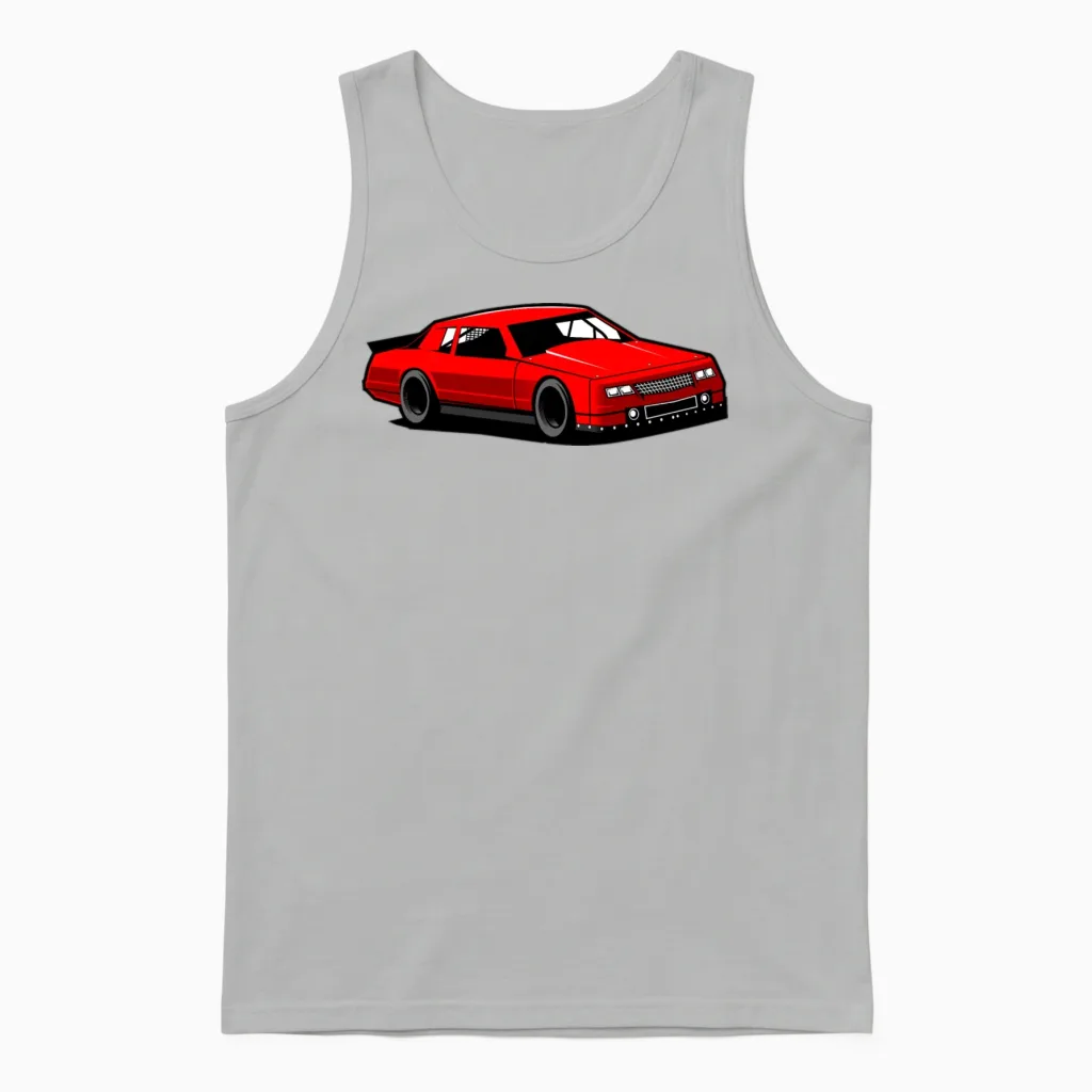 Chevy Monte Carlo Racing Car Unisex Tank Top in Ash