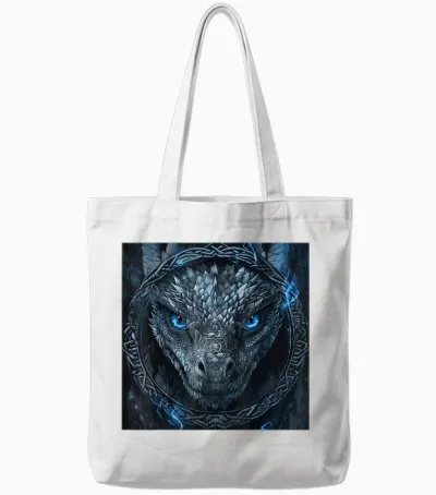 Viking Dragon Jormungandr & Niddhogg Vikings Dragon T-Shirt, Black Tote Bags - White