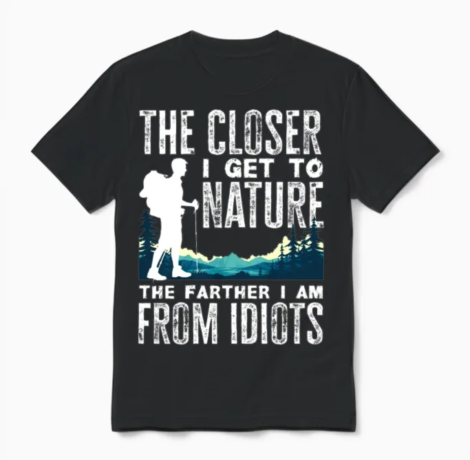 Funny Hiking Hiker Gift - & Outdoors Unisex T-Shirt in Black
