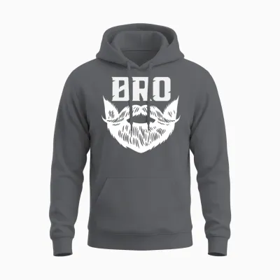 Bro Beard Funny Unisex Hoodie - Charcoal