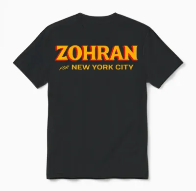 Zohran Mamdani Apparel Zohran for Nyc Mayor 2025 Unisex T-Shirt - Black