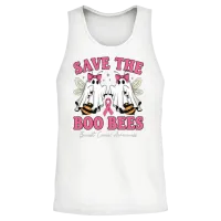 Save the Boo Bees Breast Cancer Awareness Unisex Tank Top - White – 2