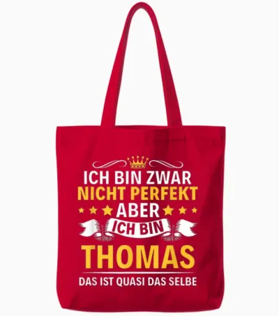 Name Ich Bin Thomas Tote Bags - Red