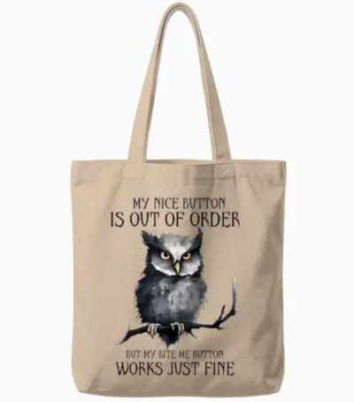 Owl Bite Me Tote Bags - Natural