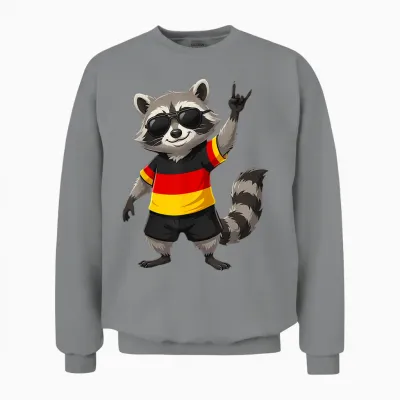 Deutschland Flagge Waschbär Unisex Sweatshirt - Sport Grey