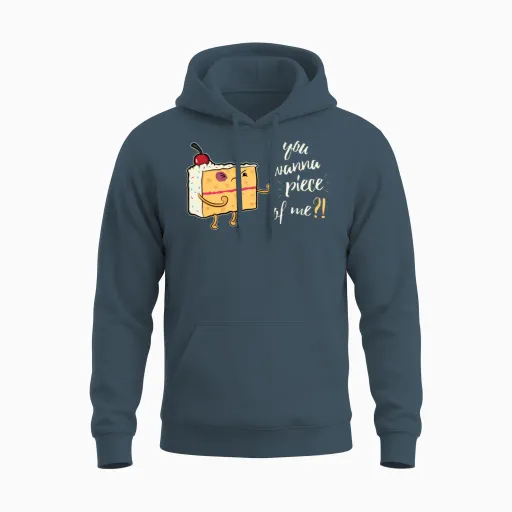You Wanna Piece of Me Cake Pastry Chef Gift Unisex Hoodie in Dark Heather